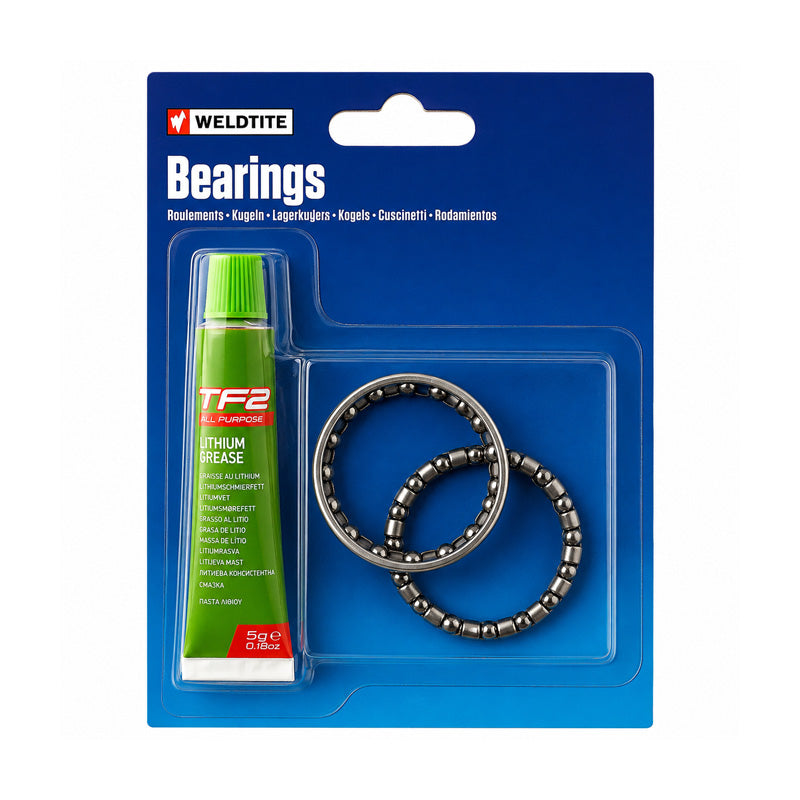 2x 1/4 inch Case Hardened Ball Bearings in Cage Retainers and TF2 Lithium Grease