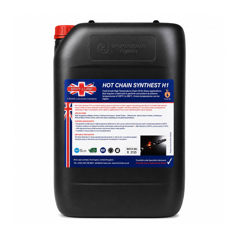 Brit-Lube Food-Tek Hot Chain Synthest H1 300 Litre - Allow 2-3 Days