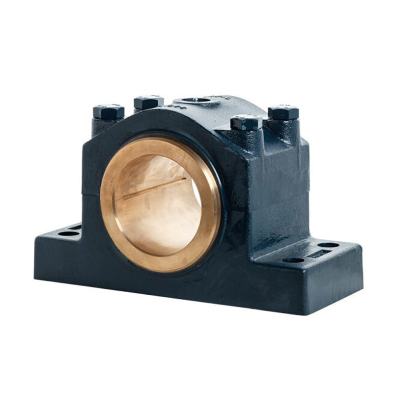 Major Brand DIN506-130M Heavy Duty Metric Split Cast Iron Four Bolt Pillow / Plummer Block Housing with 130mm Bore Gunmetal Bush Insert - Allow 3-4 Weeks