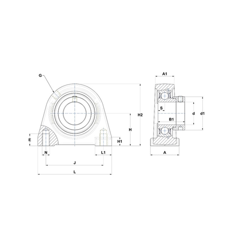 SNR ESPAE202 Threaded Base Small Footprint Metric Pillow / Plummer Block Housing with Eccentric Collar Insert 15mm Bore - Allow 2-3 Days