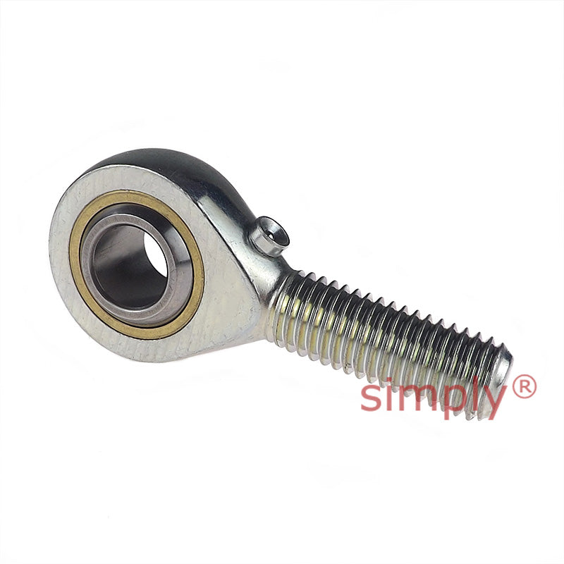 Fluro GA18 Right Hand Steel / Brass Male Plain Rod End M18x1.5 Thread