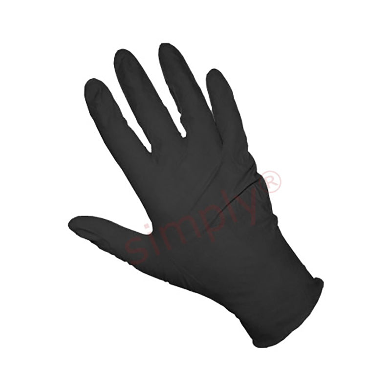 High Quality Powder Free Heavy Duty Black Nitrile Gloves Size S - Pack of 100