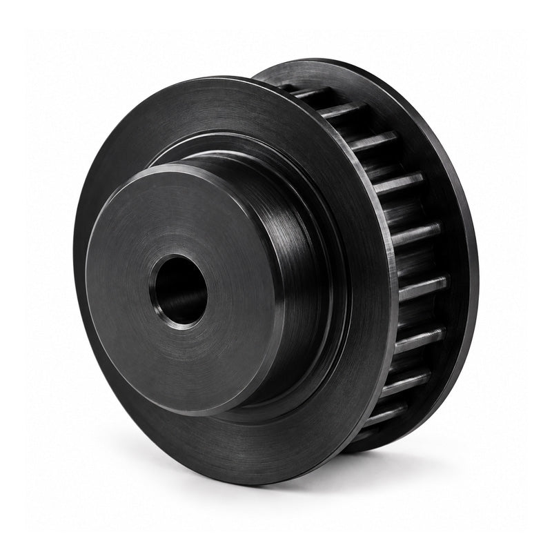 P28-5M-25F - 5mm Pitch 28 Tooth Flanged HTD Type Steel Pilot Bore Timing Pulley for 25mm Wide Belts