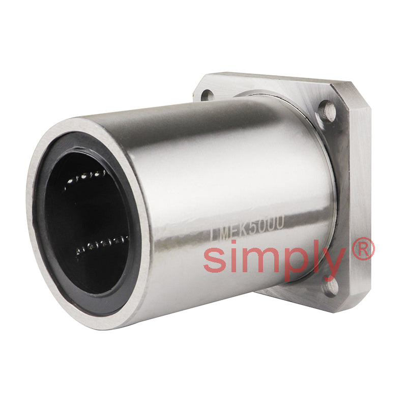 LMEK50UU Square Flanged Linear Ball Bushing with Rubber Seals and Resin Retainer 50x75x100mm