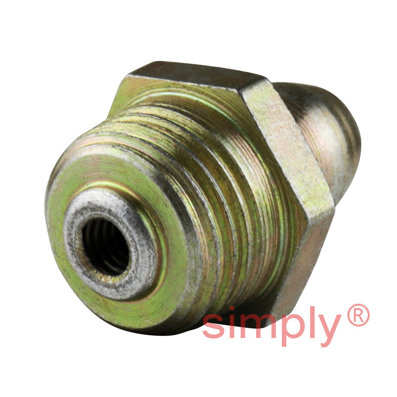 M10x1 Metric Tapered Hardened Mild Steel Zinc Plated Straight Hydraulic Grease Nipples