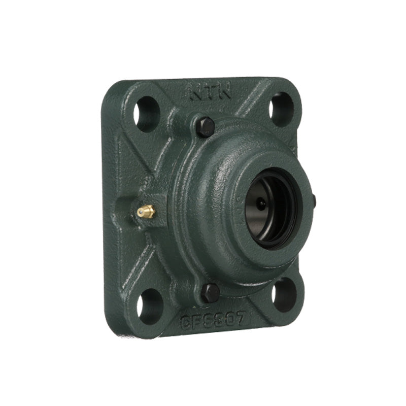 NTN C-UKF315D1/H2315X Metric Four Bolt Square Cast Iron Housing with Cast Iron Cover - Open Version - Insert and Adaptor Sleeve Fits 65mm Shaft - Allow 2-3 Days