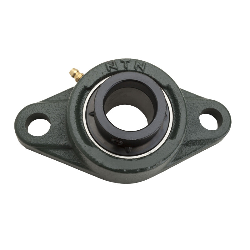 NTN M-UELFL206-102D1 Imperial Two Bolt Cast Iron Oval Housing with 1-1/8 inch Bore Eccentric Collar Insert - Allow 2-3 Days