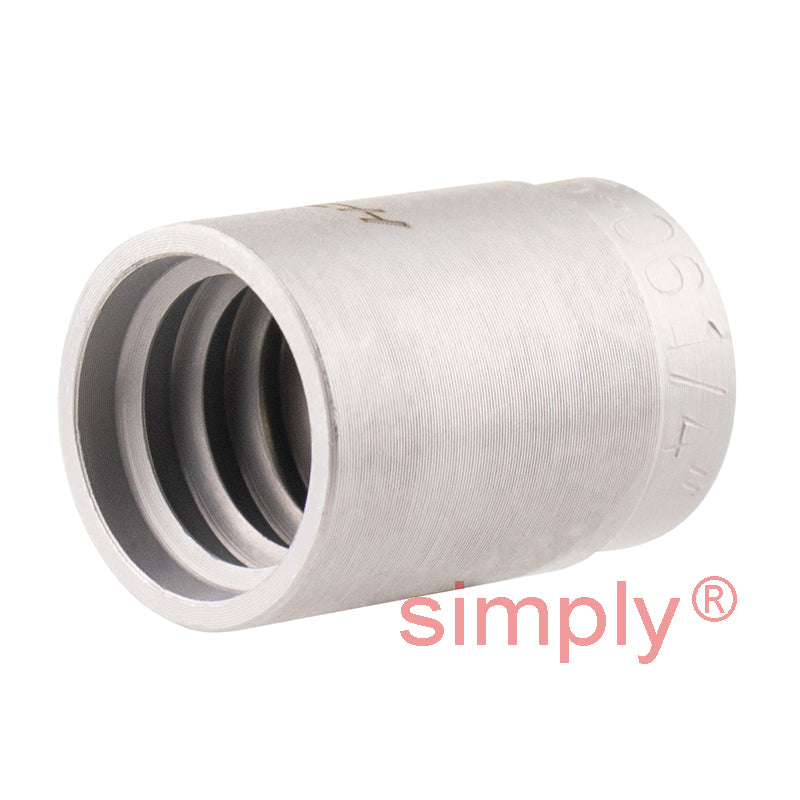 FLEXEQUIP/VOSS PF15 1SC/2SN Zinc Nickel Plated Swage Ferrule Fitting No Skive for Compact Hoses 1/4 inch SAE - Allow 2-3 Days