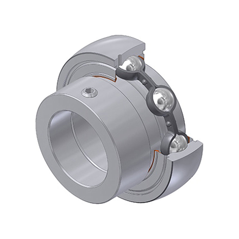 SNR SES203 Metric Stainless Flatback Spherical Outer Food Safe Bearing Insert 17mm Bore 40mm Outside Diameter with Eccentric Collar - Allow 2-3 Days