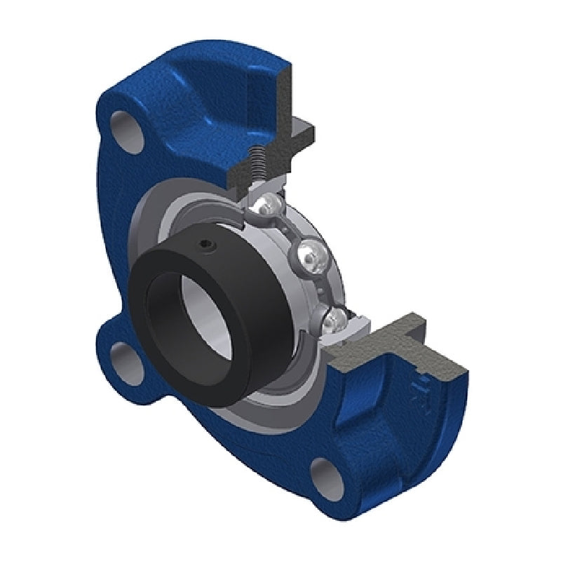 SNR ESFC212N Metric Four Bolt Cast Iron Round Flanged Housing with 60mm Eccentric Collar Insert - Allow 2-3 Days