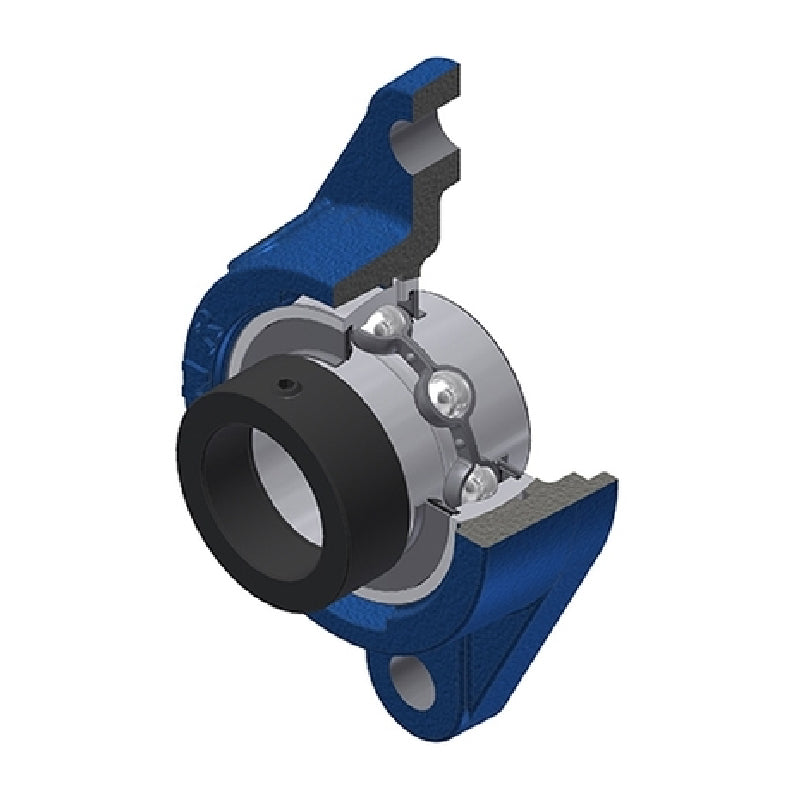 SNR EXFLE204 Metric Two Bolt Cast Iron Oval Housing with 20mm Bore Eccentric Collar Insert - Allow 2-3 Days