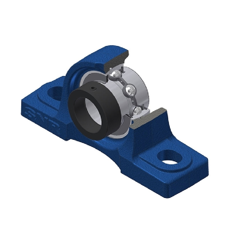 SNR EXP320 Metric Cast Iron Two Bolt Pillow / Plummer Block Housing with 100mm Eccentric Collar Insert - Allow 2-3 Days