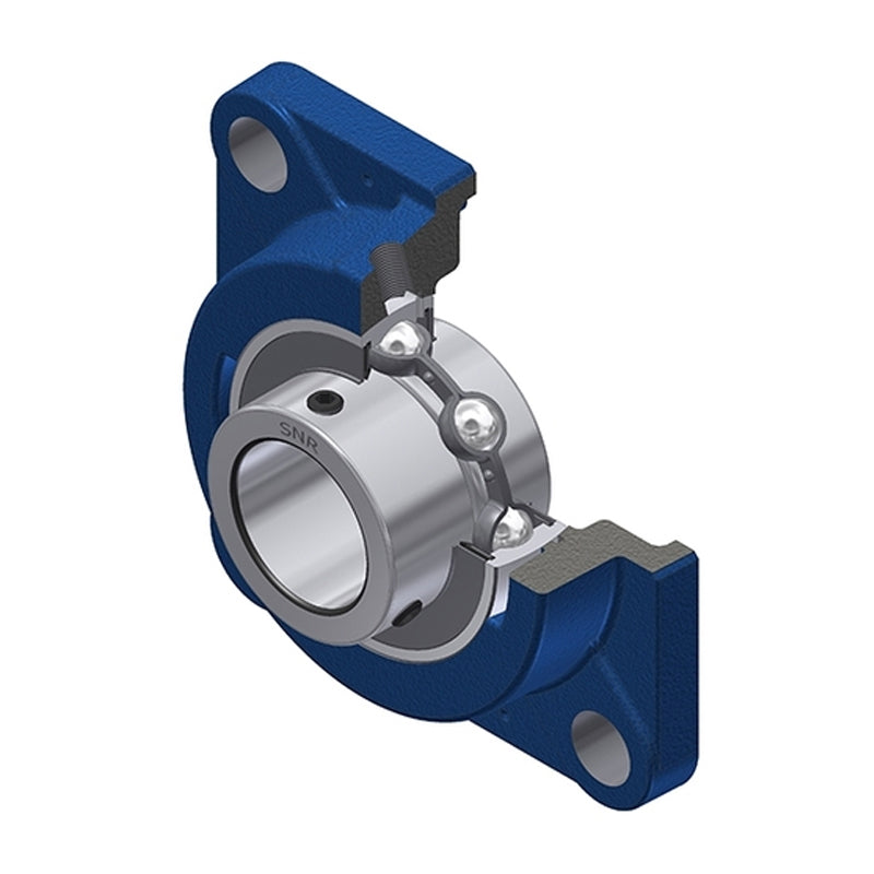 SNR UCFEX10 Metric Four Bolt Square Cast Iron Flange Housing with 50mm Bore Insert - Allow 2-3 Days