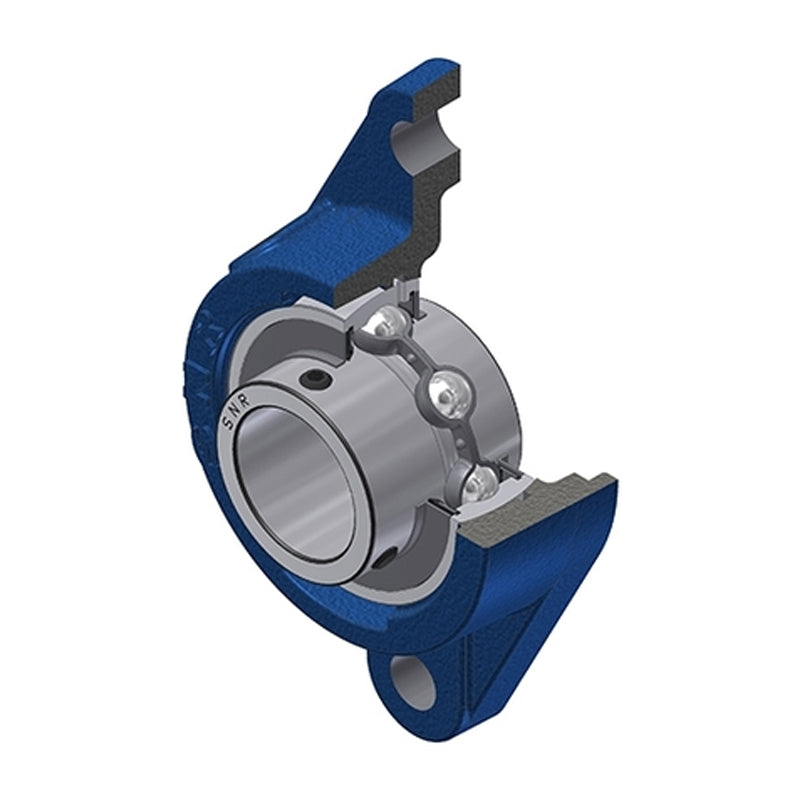 SNR UCFLE208-25 Imperial Two Bolt Oval Cast Iron Flange Housing with 1-9/16 inch Bore Insert - Allow 2-3 Days