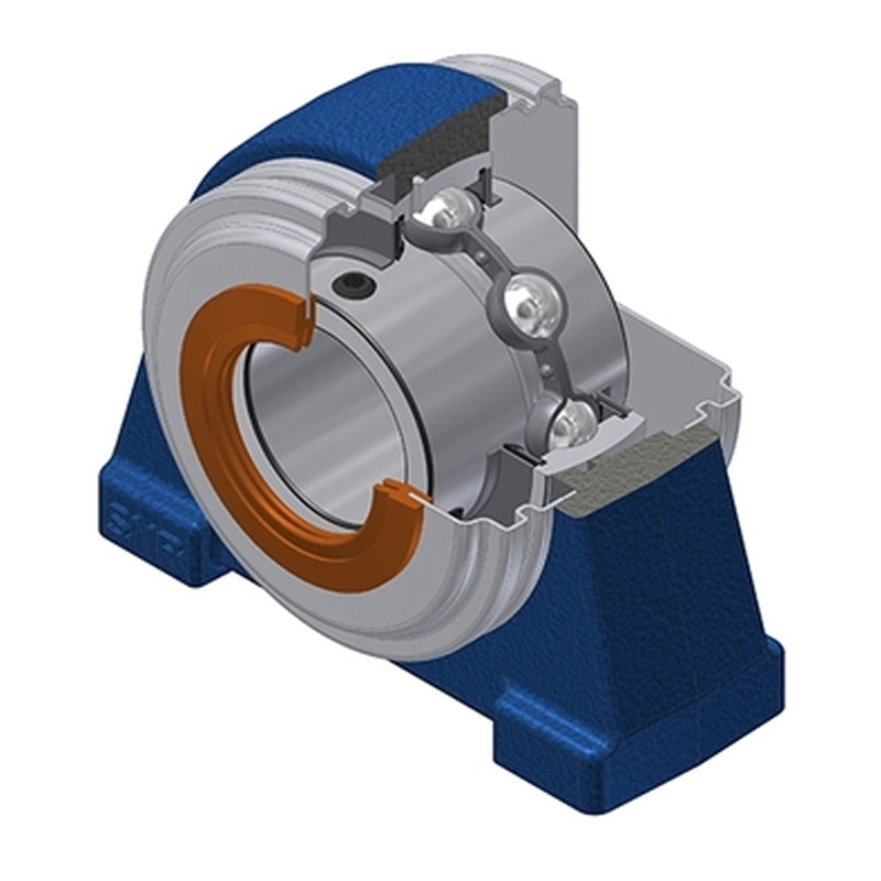 SNR UCPAE212CO Threaded Base Small Footprint Metric Pillow / Plummer Block Housing Supplied with 60mm Bore Insert with Narrow Steel Plate Cover - Open Version - Allow 2-3 Days