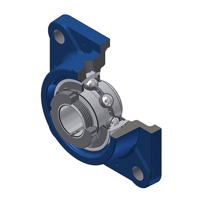 SNR UKFE216H Metric Four Bolt Square Cast Iron Flange Housing Insert and Adaptor Sleeve Fits 70mm Shaft - Allow 2-3 Days