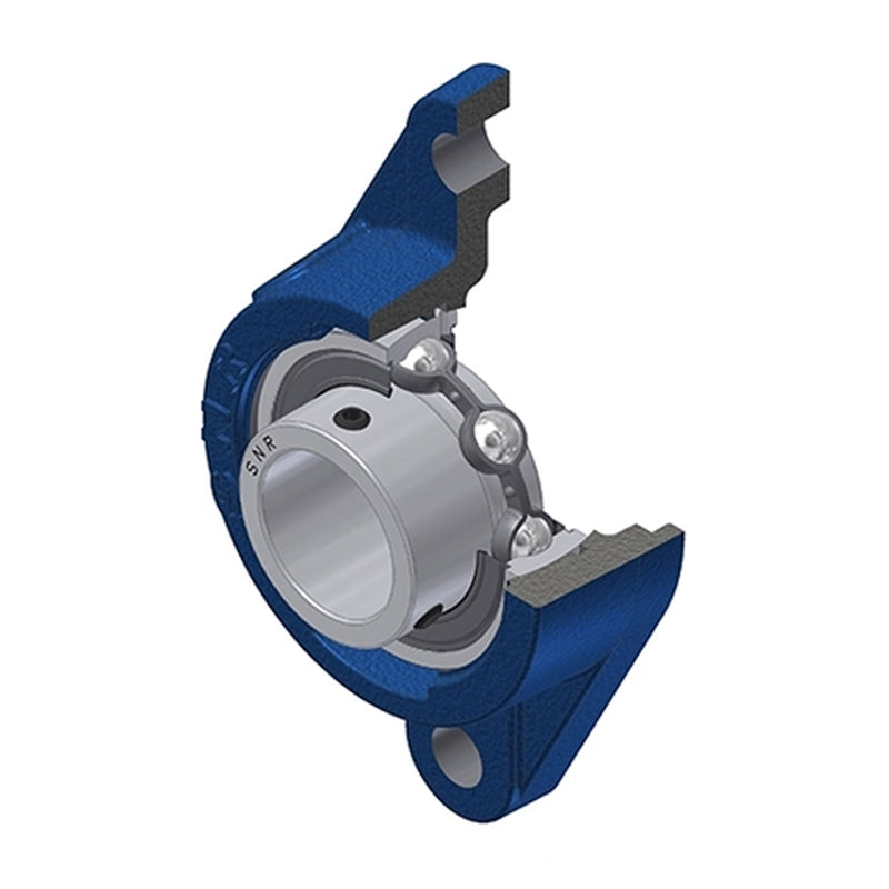 SNR USFLE204 Metric Two Bolt Oval Cast Iron Flange Housing with 20mm Bore Insert - Allow 2-3 Days