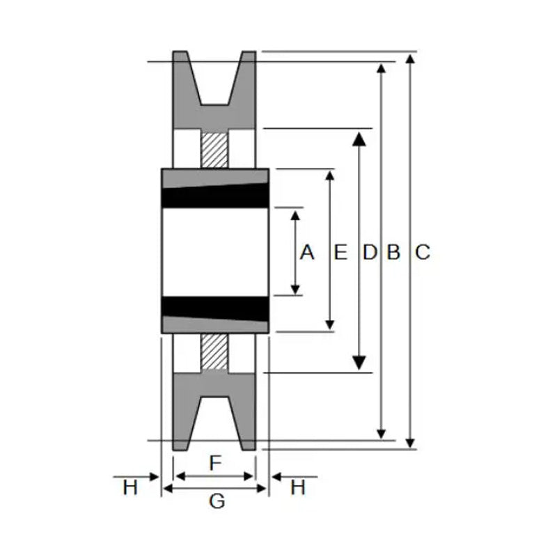 300X1SPB 300mm Pitch Diameter SPB Section Tapered Locking Bush Type Pulley with 1 Groove (Bush not Incl.)