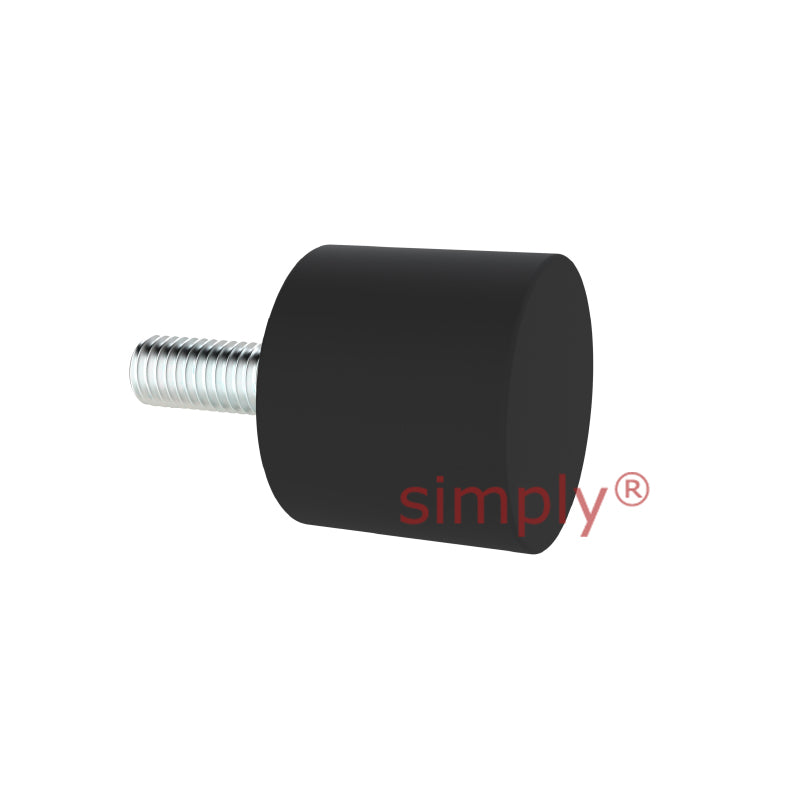 High-Performance Stainless Steel Male Rubber Cylindrical Bump Stop 20x8mm M6 Thread