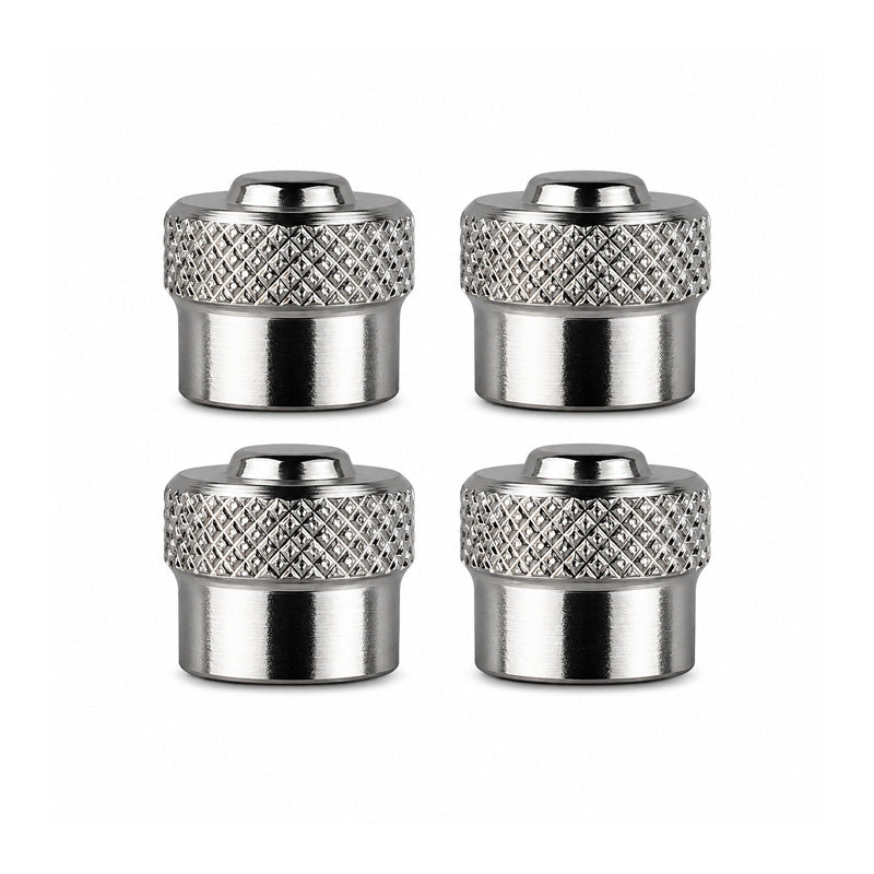 Pack of 4 Metal Domed Valve Caps For Schrader Type Valves