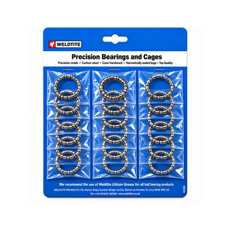 5/32 inch Case Hardened Ball Bearings in Cage Retainers (20 pairs)