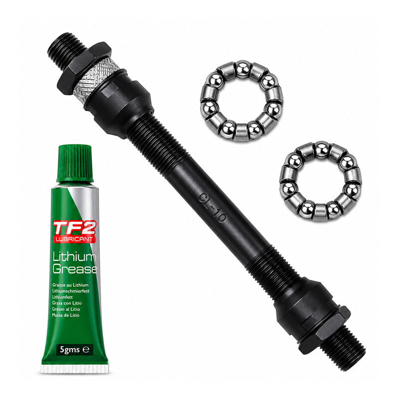 Cyclo 10x135mm Hollow Quick Release Cycle Axle and Lithium Grease and Hub Cages