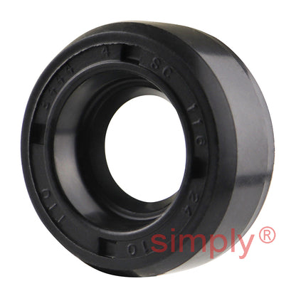 11.6x24x10mm Nitrile Rubber Single Lip Rotary Shaft Oil Seal with Garter Spring SC / R21