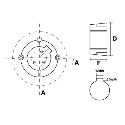 1215-1/2 Tapered Locking Bush with 1/2 inch Bore