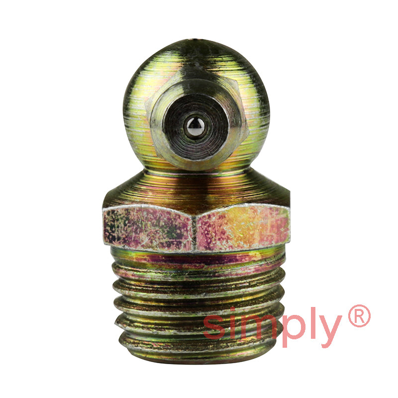 1/4x19 BSPT Hardened Mild Steel Zinc Plated 90 deg Hydraulic Grease Nipples 