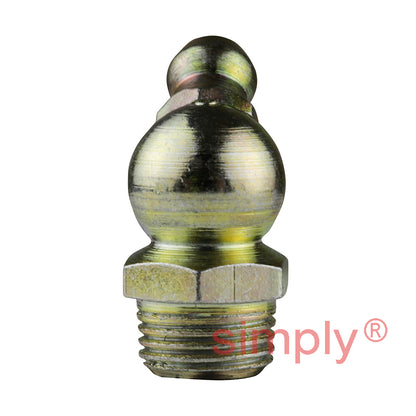 1/8x28 BSPT Hardened Mild Steel Zinc Plated 45 deg Hydraulic Grease Nipples 