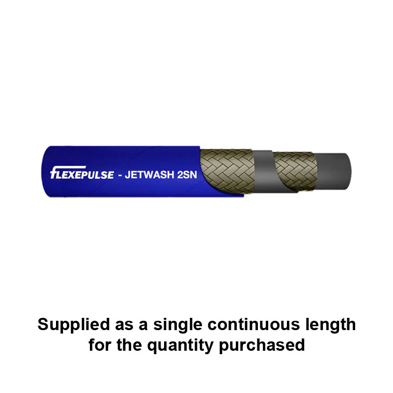 FLEXEPULSE 3/8 inch 2SN Black Hydraulic Jetwash Hose - Per Metre - Allow 2-3 Days