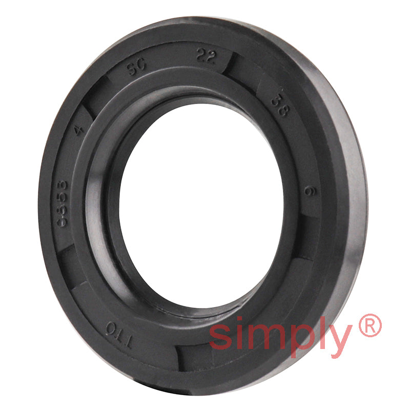 22x38x6mm Nitrile Rubber Single Lip Rotary Shaft Oil Seal with Garter Spring SC / R21