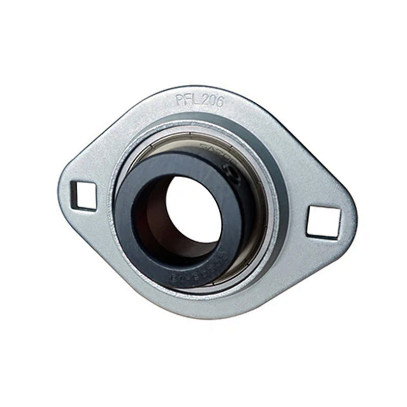 SAPFL207-20 Oval 2 Bolt Pressed Steel Bearing Housing with 1-1/4 inch Collar Insert