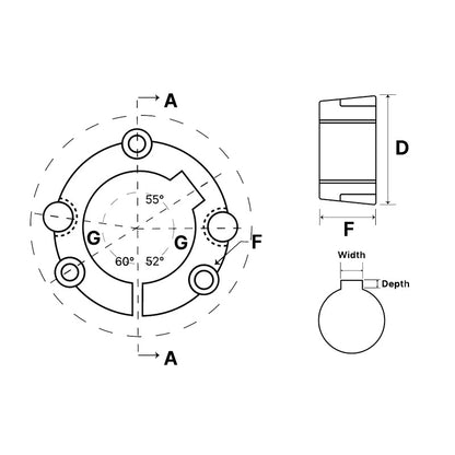 4040-60 Tapered Locking Bush with 60mm Bore