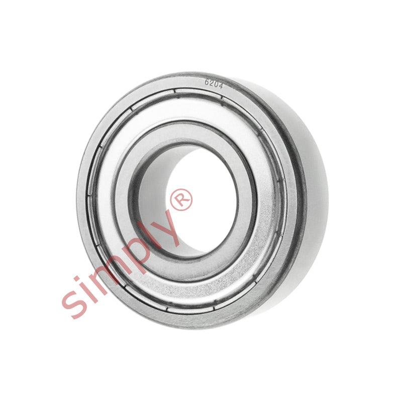 6204ZZ Budget Metal Shielded Deep Groove Ball Bearing 20x47x14mm