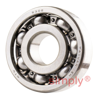 Major Brand 6302/C3 Open Deep Groove Ball Bearing 15x42x13mm