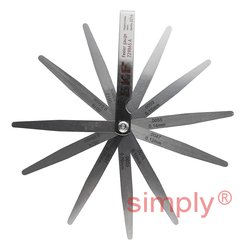 SKF 729865A Feeler Gauge 13 Blades of 100mm (4 in.) Length