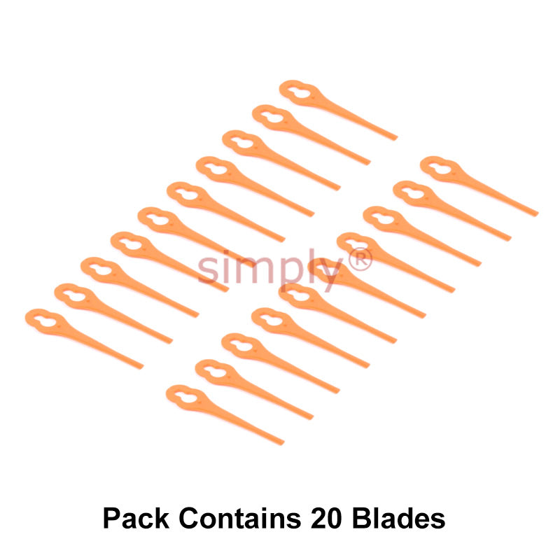 GR182 Grass Strimmer Plastic Blades Pack of 20 By ALM - Fits Florabest