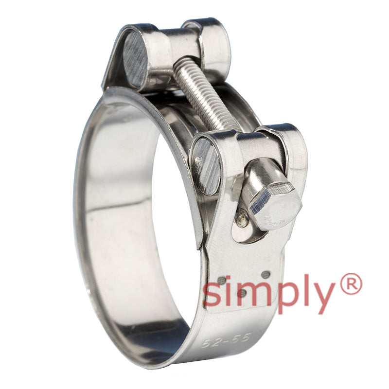 JSC055SS 304 Stainless Steel Jubilee Superclamp Clip Adjustment Range 52mm-55mm Band Width 20mm