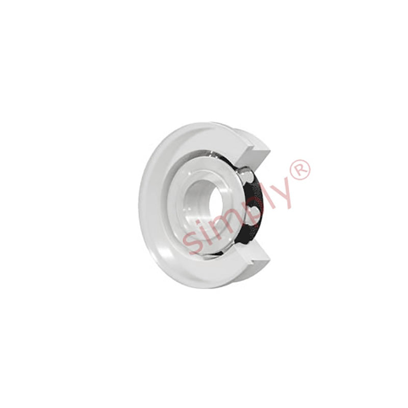 xiros xirodur BB608FB18010ESCC Polymer Ball Bearing with PA Cage and Stainless Steel Balls with Flange and Double Sided Cover Plate 8x28x7mm