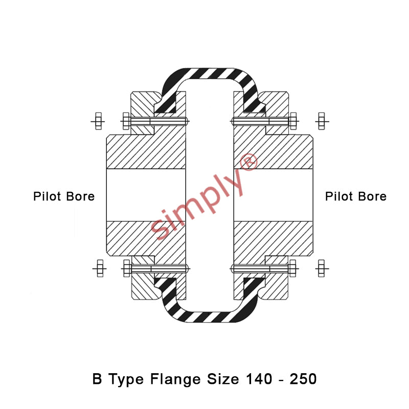 Major Brand F180B/F180B Pilot Bored Tyre Drive Coupling Assembly with Natural Rubber Tyre - Allow 2-3 Days