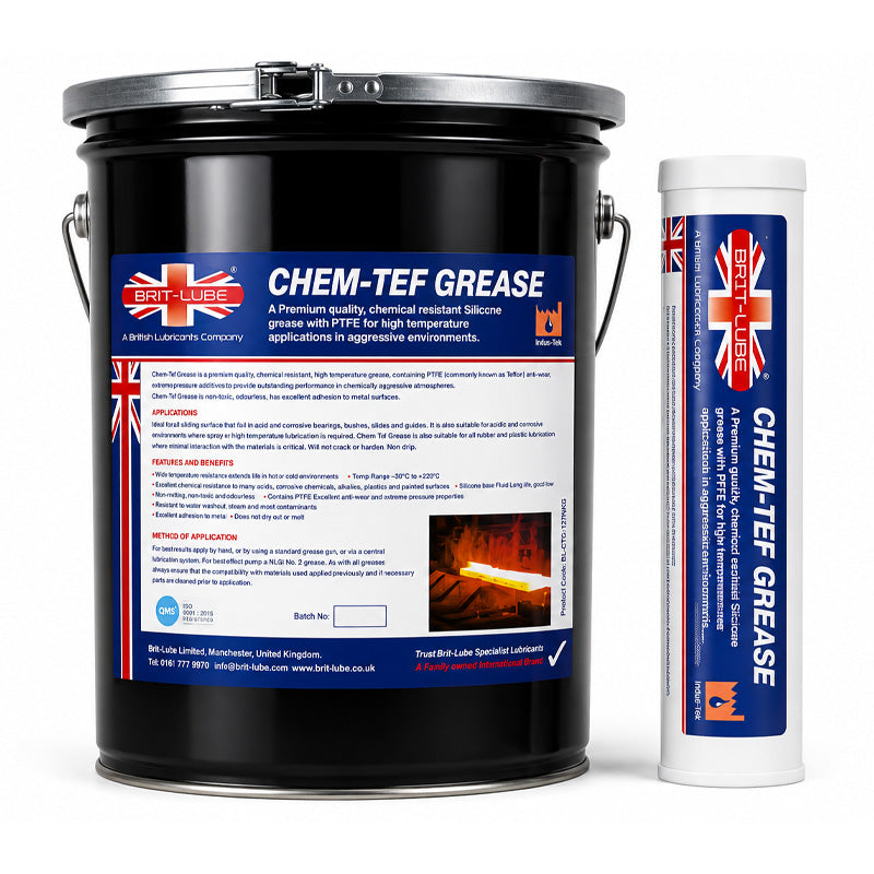 Brit-Lube Chem-Tef Premium Quality Chemically Resistant High Temperature Grease 50kg - Allow 2-3 Days