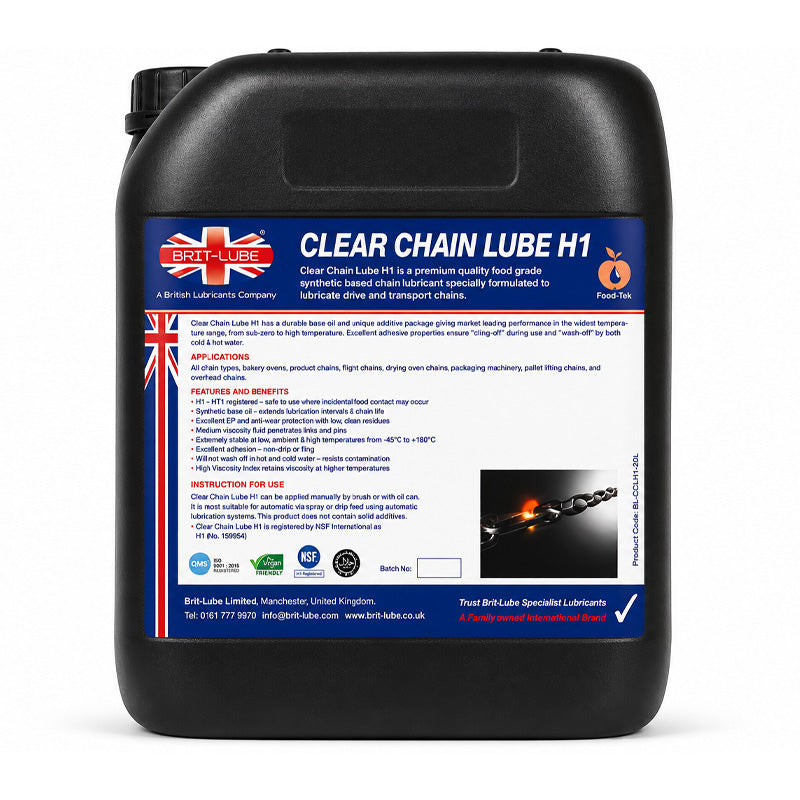 Brit-Lube Clear Chain Lube H1 300 Litre - Allow 2-3 Days