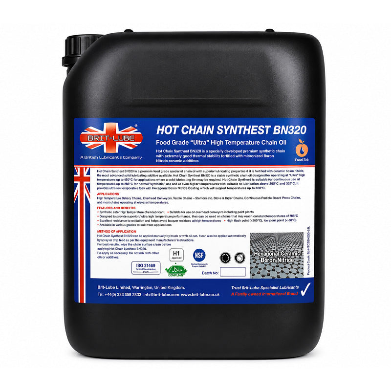 Brit-Lube Food-Tek Hot Chain Synthest BN 320 300 Litre - Allow 2-3 Days