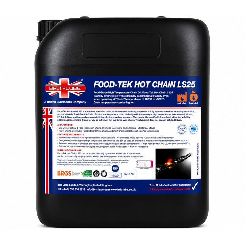 Brit-Lube Food-Tek Hot Chain LS25 5 Litre - Allow 2-3 Days