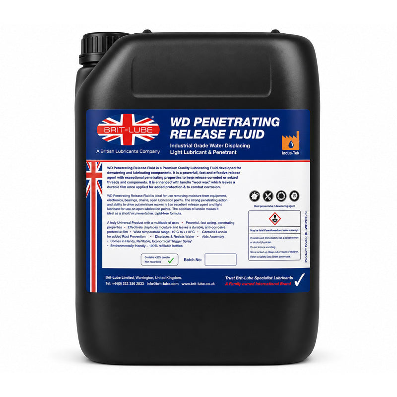 Brit-Lube Indu-Tek WD Penetrating Release Fluid 205 Litre - Allow 2-3 Days