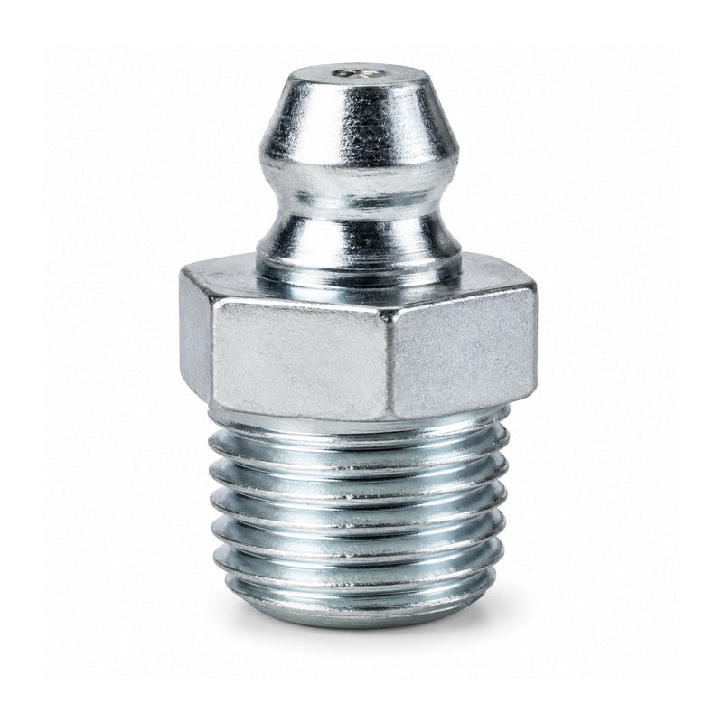 1/4x26 BSF Two Piece Hardened Mild Steel Zinc Plated Straight Hydraulic Grease Nipples - Pack of 500 