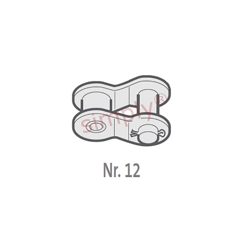 Branded 50-1-NO12 ANSI / AS Simplex Chain Single Cranked Cottered Link 5/8 inch Pitch