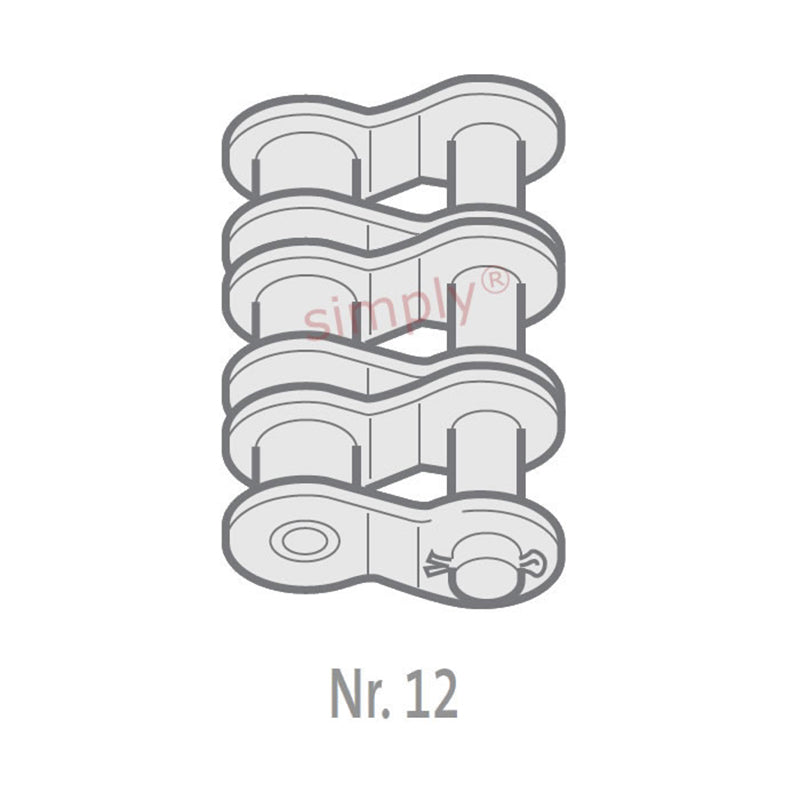Renold Blue Box 35-3-NO12 ANSI / AS Triplex Chain Single Cranked Cottered Link 3/8 inch Pitch