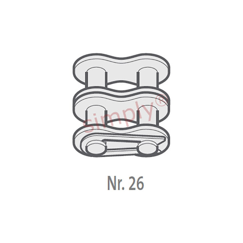 Branded 12B-2-NO26 BS Duplex Chain Connecting Link With Spring Clip 3/4 inch Pitch